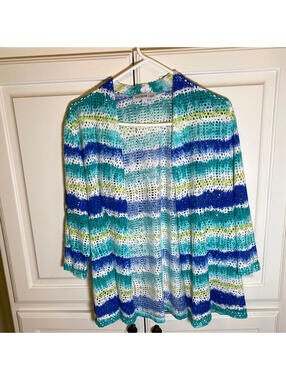 Southern Lady Summer Sweater Blue Hues Large